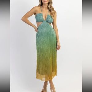 NWT Gold Atlantic Shimmer Midi Dress